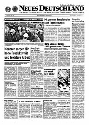 Neues Deutschland Online-Archiv vom 15.09.1971