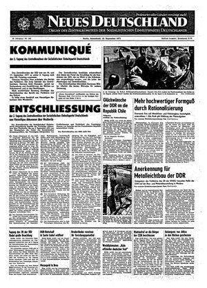 Neues Deutschland Online-Archiv vom 18.09.1971
