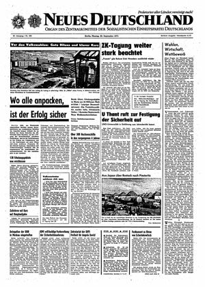Neues Deutschland Online-Archiv vom 20.09.1971