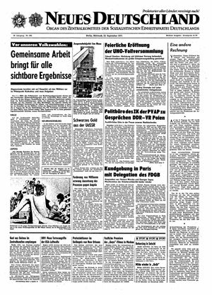 Neues Deutschland Online-Archiv vom 22.09.1971