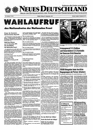 Neues Deutschland Online-Archiv vom 24.09.1971
