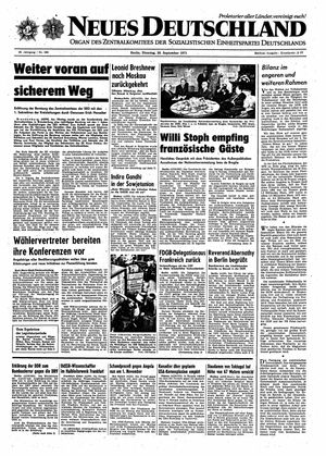 Neues Deutschland Online-Archiv vom 28.09.1971