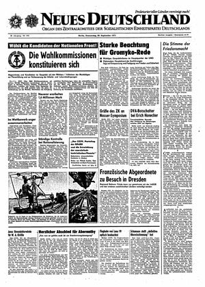 Neues Deutschland Online-Archiv vom 30.09.1971
