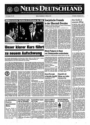 Neues Deutschland Online-Archiv vom 09.10.1971