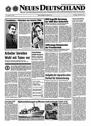 Neues Deutschland Online-Archiv vom 19.10.1971