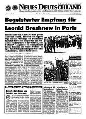 Neues Deutschland Online-Archiv vom 26.10.1971