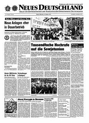 Neues Deutschland Online-Archiv vom 27.10.1971