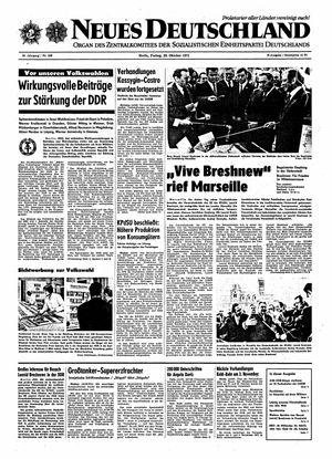 Neues Deutschland Online-Archiv vom 29.10.1971