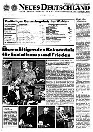 Neues Deutschland Online-Archiv vom 15.11.1971