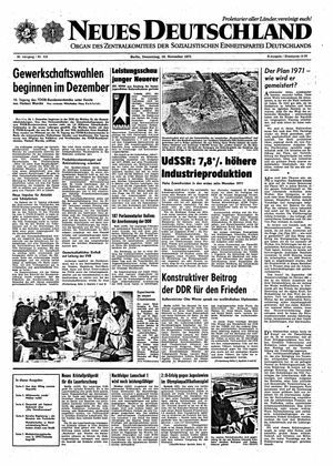 Neues Deutschland Online-Archiv vom 18.11.1971