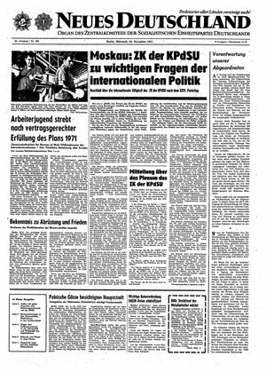 Neues Deutschland Online-Archiv vom 24.11.1971