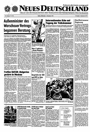 Neues Deutschland Online-Archiv vom 01.12.1971