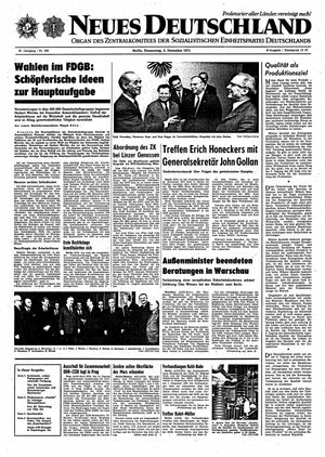 Neues Deutschland Online-Archiv vom 02.12.1971