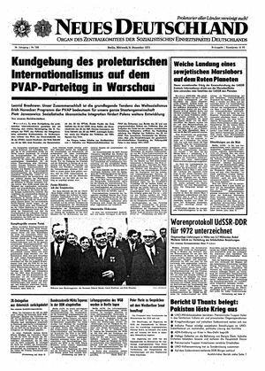 Neues Deutschland Online-Archiv vom 08.12.1971