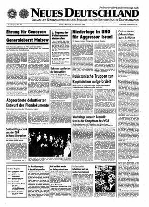 Neues Deutschland Online-Archiv vom 15.12.1971