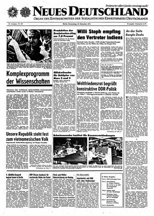 Neues Deutschland Online-Archiv vom 16.12.1971