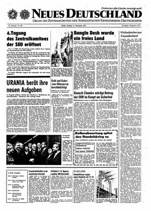 Neues Deutschland Online-Archiv vom 17.12.1971