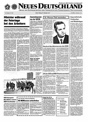 Neues Deutschland Online-Archiv vom 27.12.1971