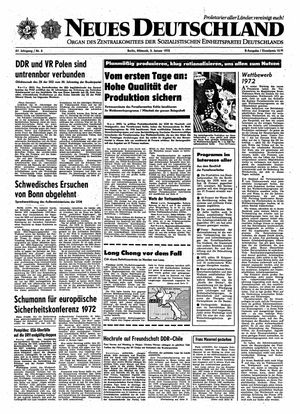 Neues Deutschland Online-Archiv vom 05.01.1972