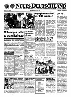 Neues Deutschland Online-Archiv vom 19.01.1972