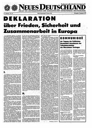 Neues Deutschland Online-Archiv vom 27.01.1972