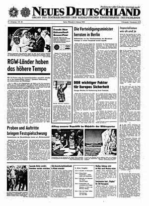 Neues Deutschland Online-Archiv vom 09.02.1972