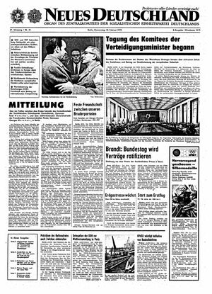 Neues Deutschland Online-Archiv vom 10.02.1972
