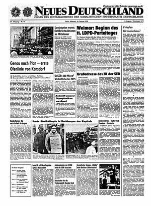 Neues Deutschland Online-Archiv vom 16.02.1972
