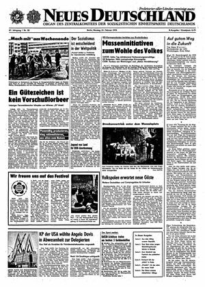Neues Deutschland Online-Archiv vom 21.02.1972