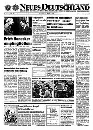 Neues Deutschland Online-Archiv vom 22.02.1972