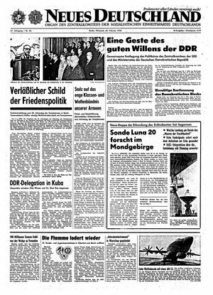 Neues Deutschland Online-Archiv vom 23.02.1972