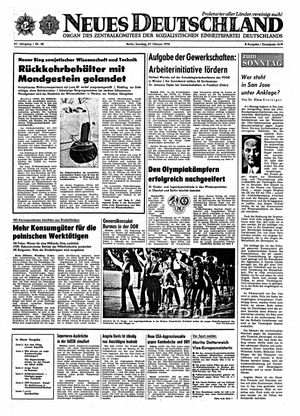 Neues Deutschland Online-Archiv vom 27.02.1972