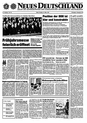 Neues Deutschland Online-Archiv vom 12.03.1972
