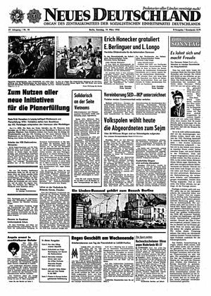 Neues Deutschland Online-Archiv vom 19.03.1972