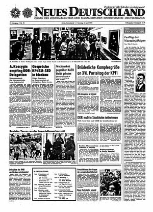 Neues Deutschland Online-Archiv vom 01.04.1972
