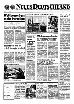 Neues Deutschland Online-Archiv vom 03.04.1972