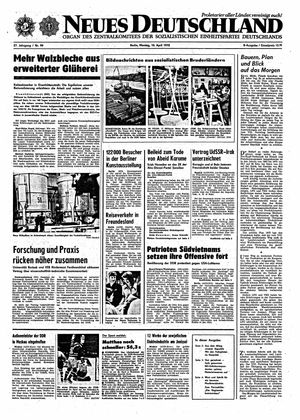 Neues Deutschland Online-Archiv vom 10.04.1972