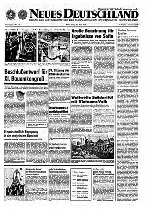 Neues Deutschland Online-Archiv vom 21.04.1972