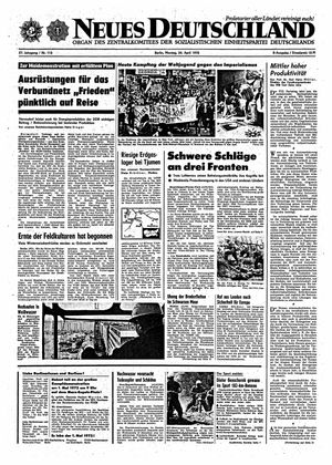 Neues Deutschland Online-Archiv vom 24.04.1972