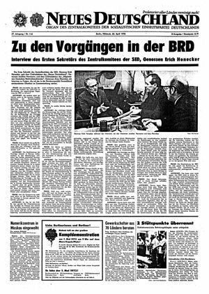 Neues Deutschland Online-Archiv vom 26.04.1972