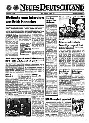 Neues Deutschland Online-Archiv vom 27.04.1972