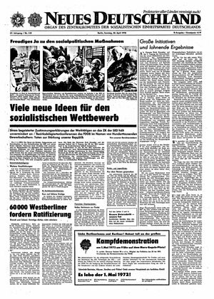 Neues Deutschland Online-Archiv vom 30.04.1972