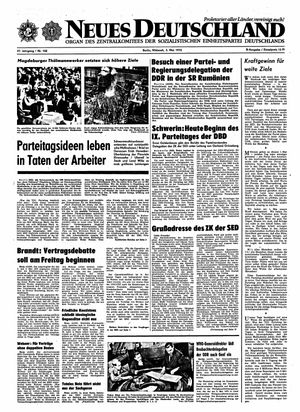 Neues Deutschland Online-Archiv vom 03.05.1972