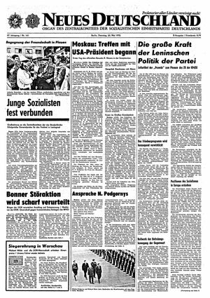 Neues Deutschland Online-Archiv vom 23.05.1972
