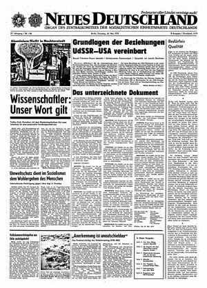 Neues Deutschland Online-Archiv on May 30, 1972