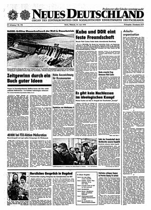 Neues Deutschland Online-Archiv vom 21.06.1972