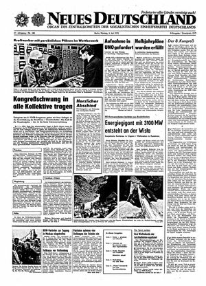 Neues Deutschland Online-Archiv vom 03.07.1972
