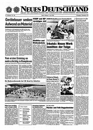 Neues Deutschland Online-Archiv vom 17.07.1972