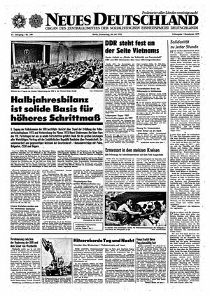 Neues Deutschland Online-Archiv vom 20.07.1972