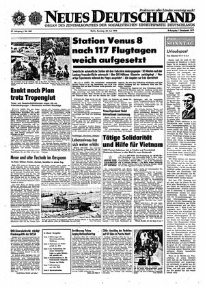 Neues Deutschland Online-Archiv vom 23.07.1972